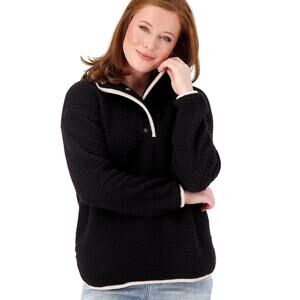 Cuddl Duds Cloud Fleece Hoodie Pullover in Black NEW Size Large